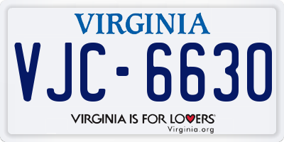 VA license plate VJC6630
