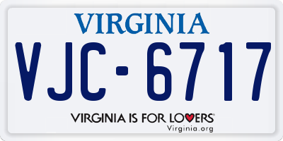 VA license plate VJC6717
