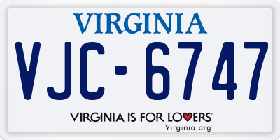 VA license plate VJC6747