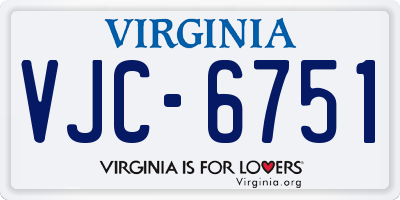 VA license plate VJC6751