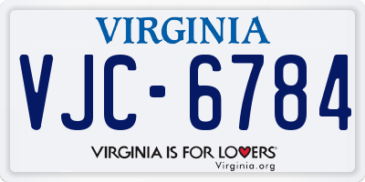 VA license plate VJC6784