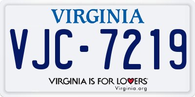 VA license plate VJC7219