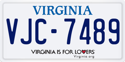 VA license plate VJC7489