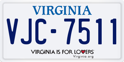 VA license plate VJC7511