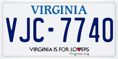 VA license plate VJC7740