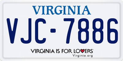 VA license plate VJC7886