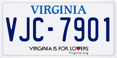 VA license plate VJC7901