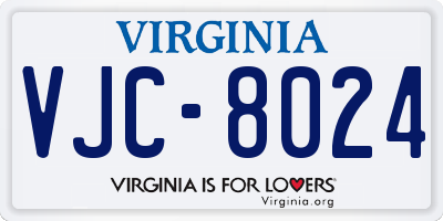 VA license plate VJC8024