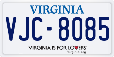 VA license plate VJC8085