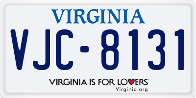 VA license plate VJC8131