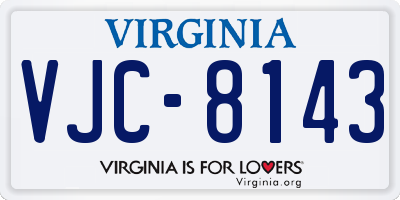 VA license plate VJC8143