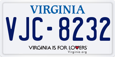 VA license plate VJC8232