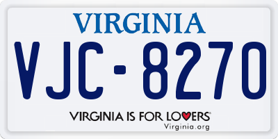 VA license plate VJC8270