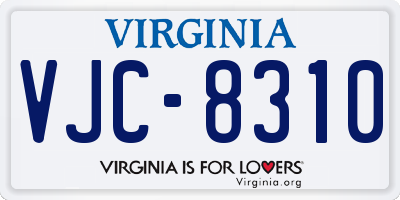 VA license plate VJC8310