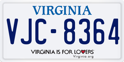 VA license plate VJC8364