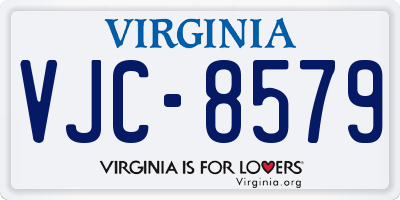 VA license plate VJC8579