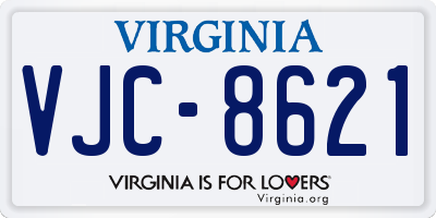 VA license plate VJC8621