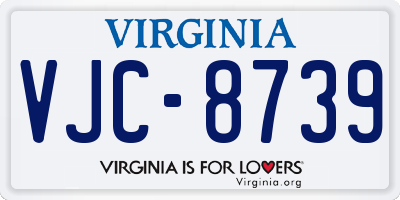 VA license plate VJC8739