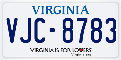 VA license plate VJC8783