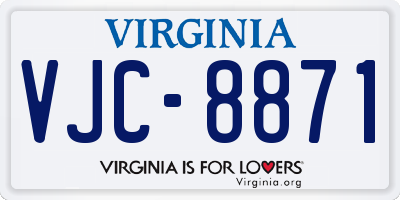 VA license plate VJC8871