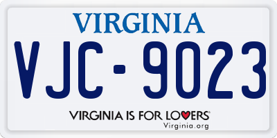 VA license plate VJC9023