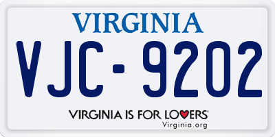 VA license plate VJC9202