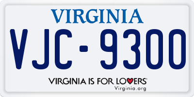VA license plate VJC9300