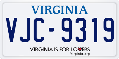 VA license plate VJC9319