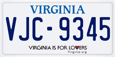 VA license plate VJC9345