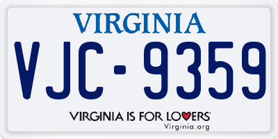 VA license plate VJC9359
