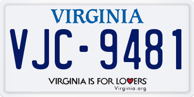 VA license plate VJC9481