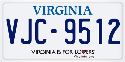 VA license plate VJC9512