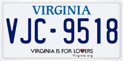 VA license plate VJC9518