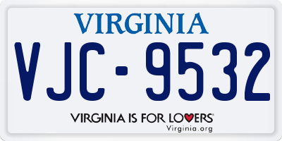 VA license plate VJC9532
