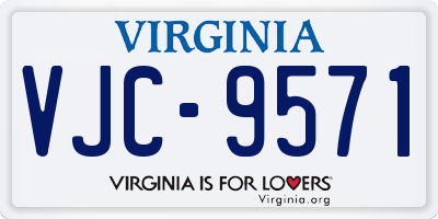 VA license plate VJC9571