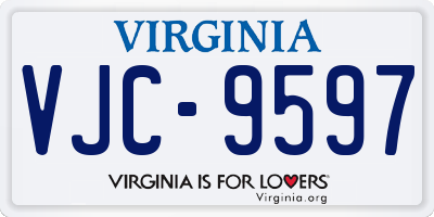 VA license plate VJC9597