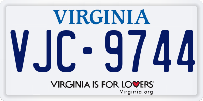 VA license plate VJC9744