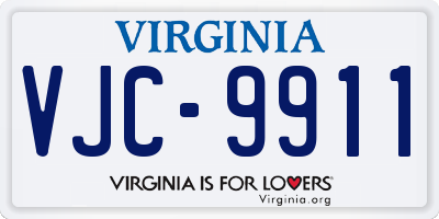 VA license plate VJC9911