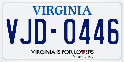 VA license plate VJD0446