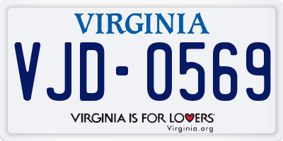 VA license plate VJD0569