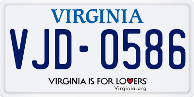 VA license plate VJD0586