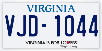 VA license plate VJD1044