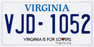 VA license plate VJD1052
