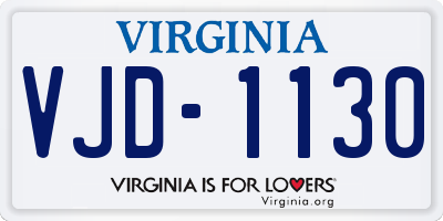 VA license plate VJD1130