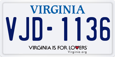 VA license plate VJD1136