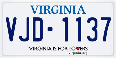 VA license plate VJD1137