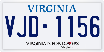 VA license plate VJD1156