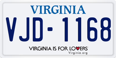 VA license plate VJD1168