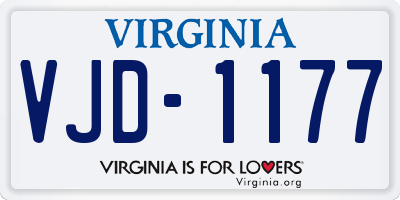 VA license plate VJD1177