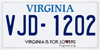 VA license plate VJD1202